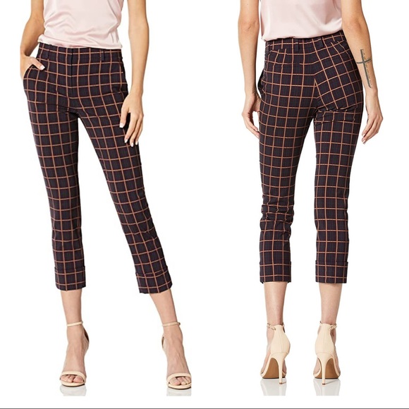 Theory Women  York Plaid Crop Cuff 100 wool pants , sz 10 NWOT - Picture 1 of 8